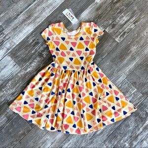 NEW Dot Dot Smile Toddler Girl 3t 4t 3/4 Twirly Dress Triangle Print Ballerina